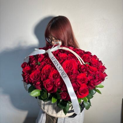 101 Red Roses in a Basket