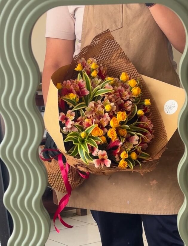 Alstroemeria and Baby Roses Bouquet